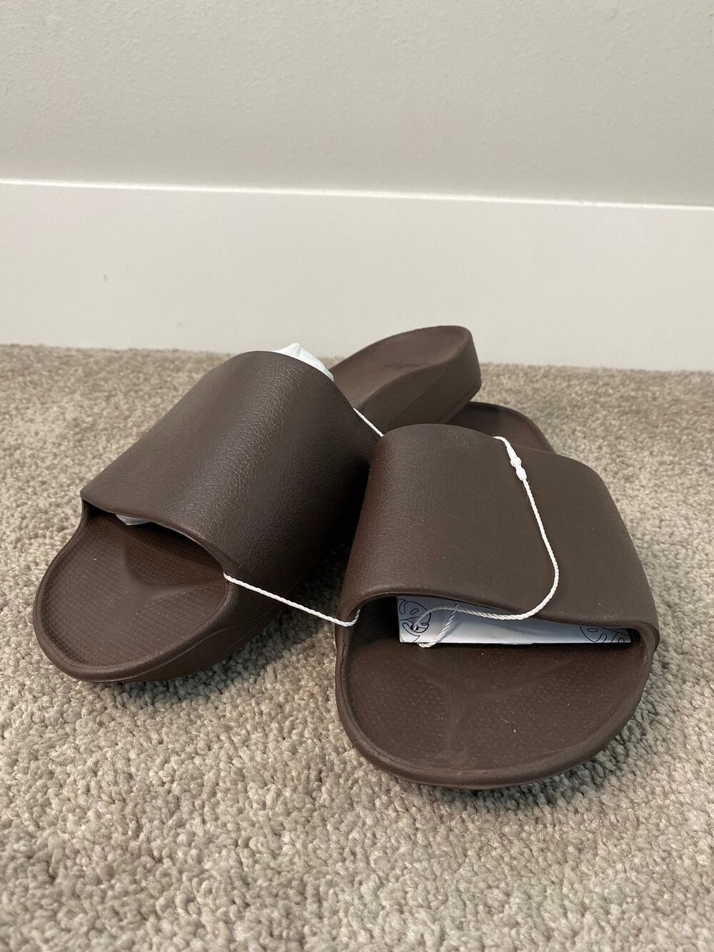 New Archies Brown Arch Support Slides Unisex M9/W10